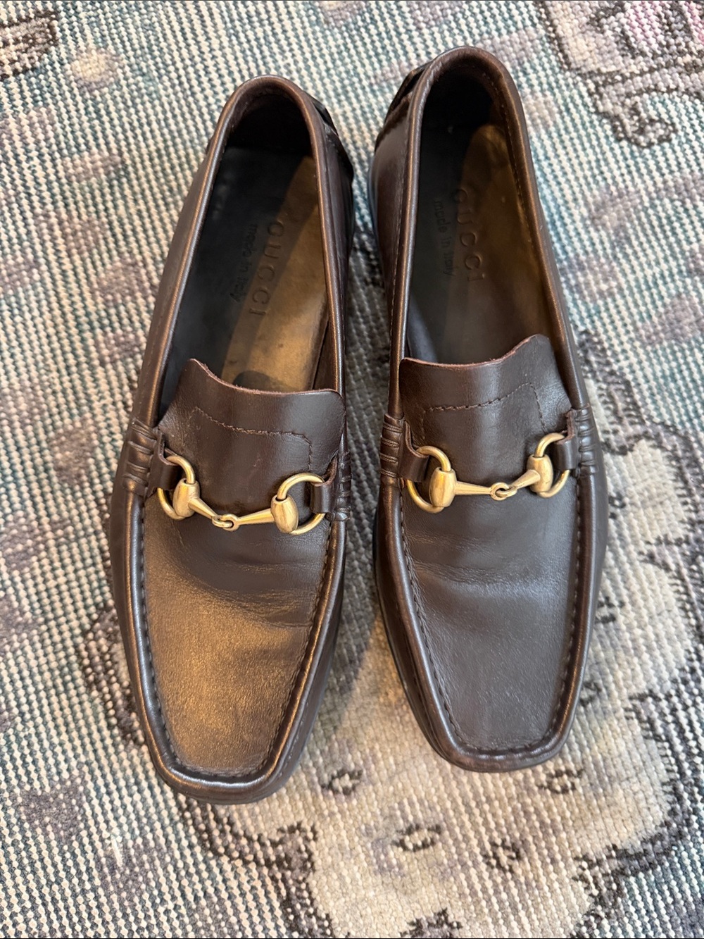 Gucci Brown Leather Horsebit Drivers